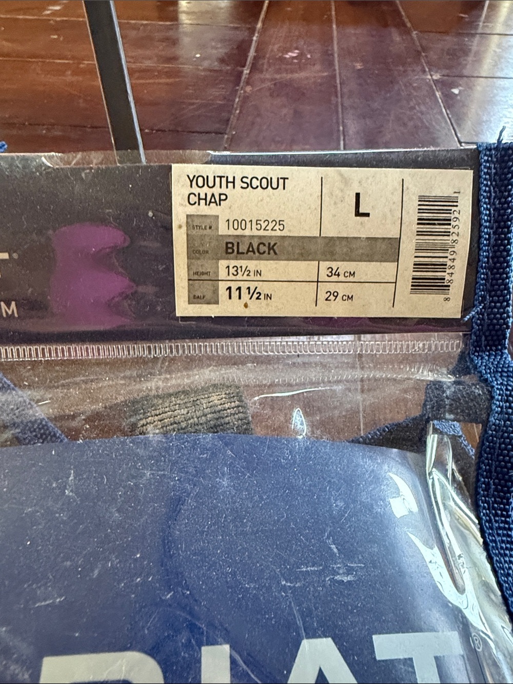 Ariat Navy and Bronze Youth Scout Half Chaps - Picture 2 of 6